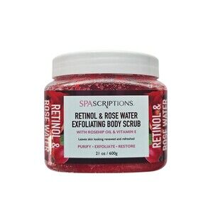 Spascriptions Retinol & Rose Water Exfoliating Body Scrub  With Rosehip Oil